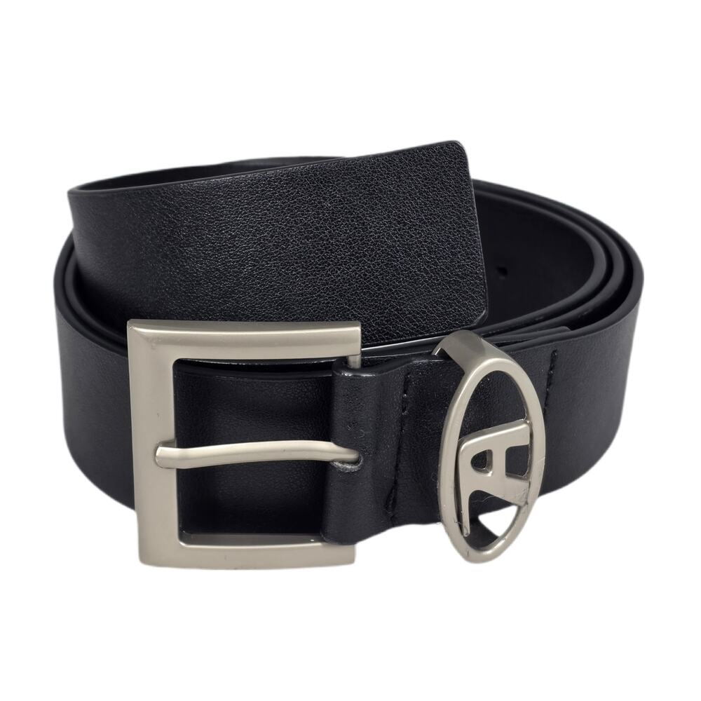 ARIOSE BLACK LEATHER BELT – SILVER BUCKLE – UNISEX – MINIMALIST FASHION